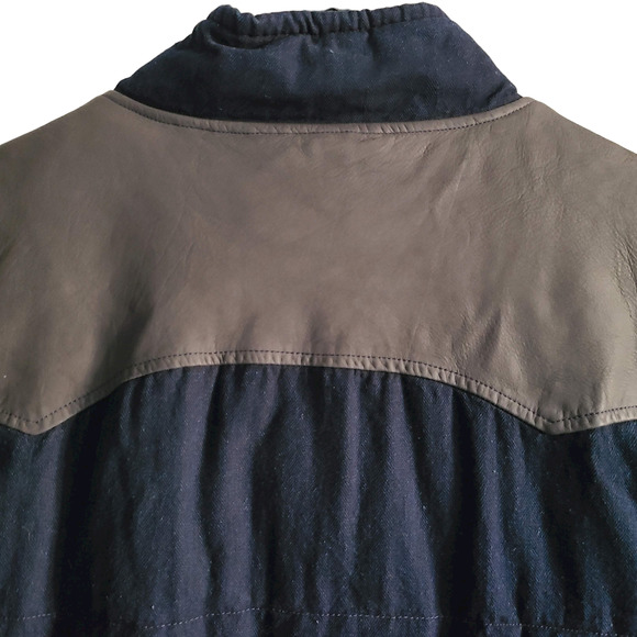 TRUE RELIGION Puffer Vest Blue Denim Leather‎ Trim Quilted M1WB015EG Size 3XL - Picture 6 of 13